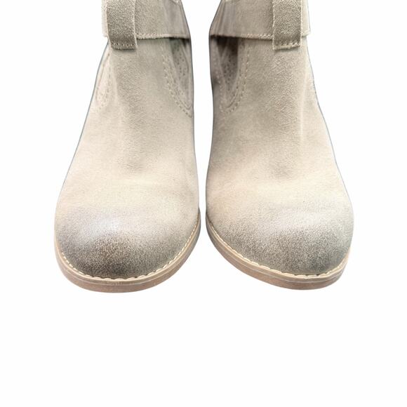 Timberland Savin Hill Mid Beige Suede Perforated Block Heel Boots Women’s 9.5 - Picture 2 of 12